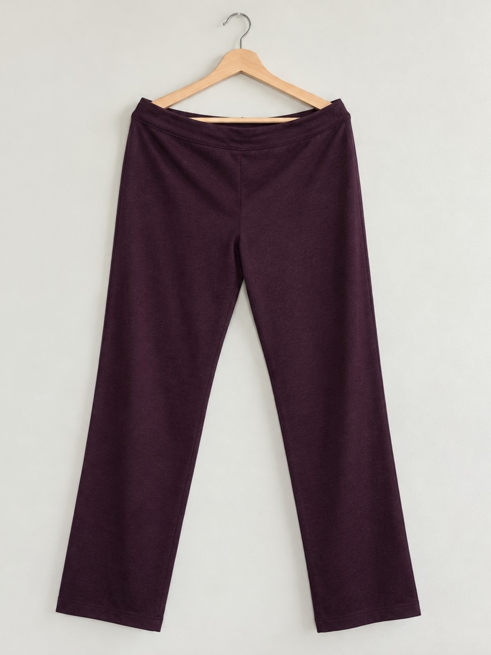 J. JILL Straight-Leg Ponte Pants Women's Sz M Plum Casual Cozy Fall